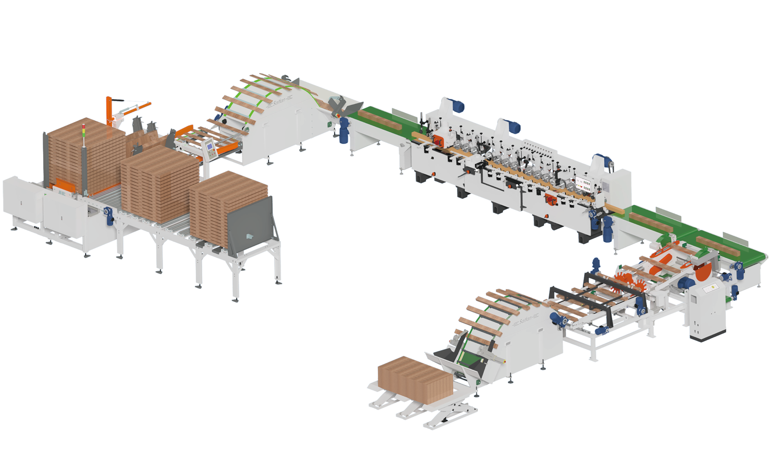 SF8002木材四面刨光生產(chǎn)線(xiàn)